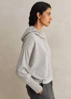 Hot ME+EM Icon Cashmere Crop Box Hoody Silver Grey