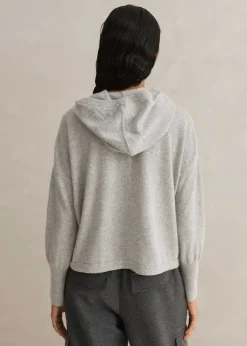Hot ME+EM Icon Cashmere Crop Box Hoody Silver Grey