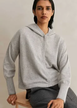 Hot ME+EM Icon Cashmere Crop Box Hoody Silver Grey
