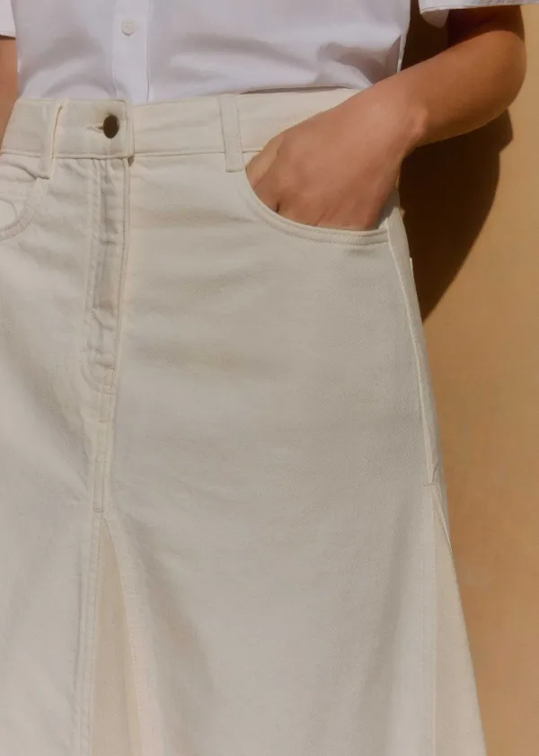 ME+EM Insert Midi Skirt White/Ecru