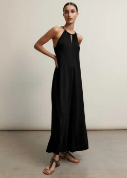 ME+EM Interlock Halterneck Maxi Dress Black