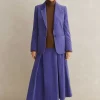 Clearance ME+EM Italian Lux Cord Skirt Suit Purple