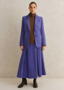 Clearance ME+EM Italian Lux Cord Skirt Suit Purple