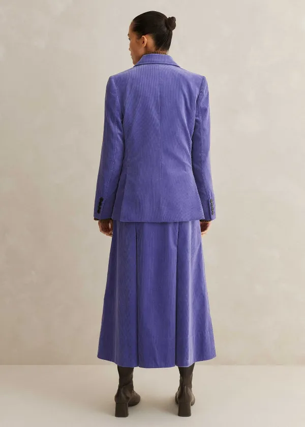 Clearance ME+EM Italian Lux Cord Skirt Suit Purple