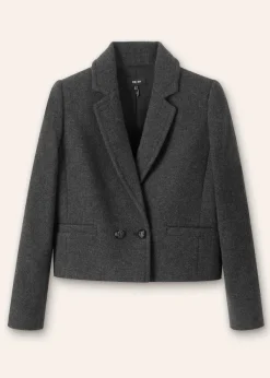 ME+EM Italian Wool Crop Forever Jacket Charcoal