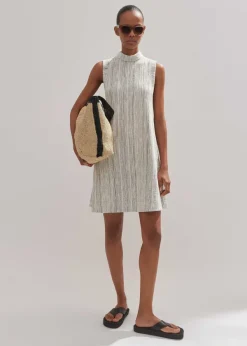 Discount ME+EM Jacquard Swing Dress Blue/Cream