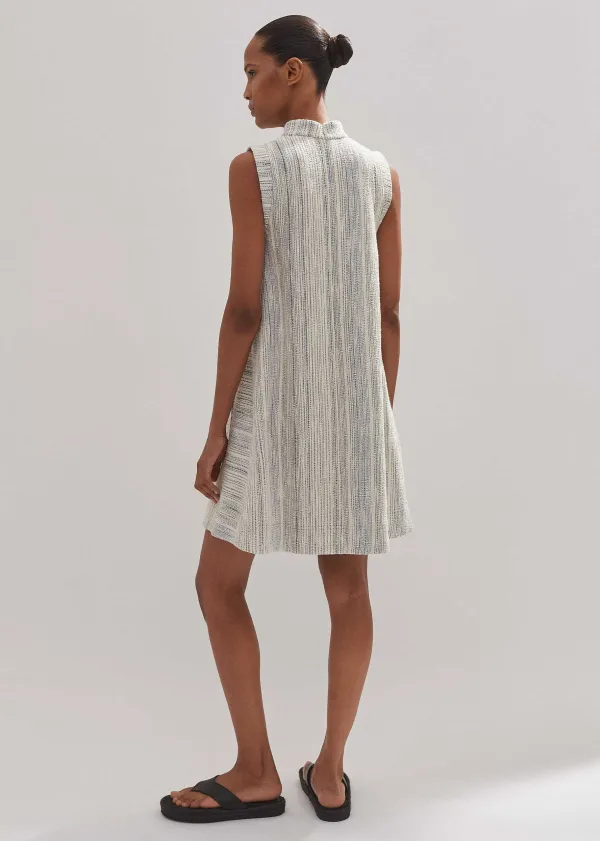 Discount ME+EM Jacquard Swing Dress Blue/Cream