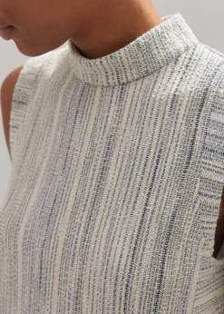 Discount ME+EM Jacquard Swing Dress Blue/Cream