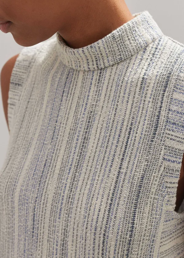 Discount ME+EM Jacquard Swing Dress Blue/Cream