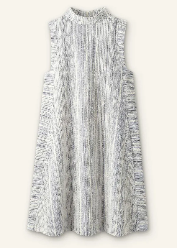 Discount ME+EM Jacquard Swing Dress Blue/Cream