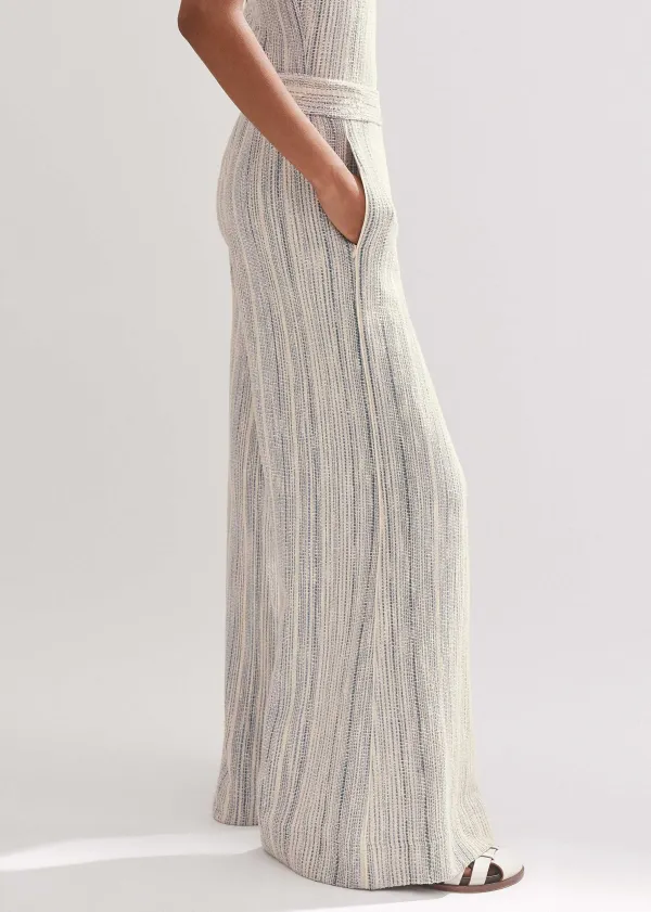 Discount ME+EM Jacquard Wide-Leg Trouser Blue/Cream