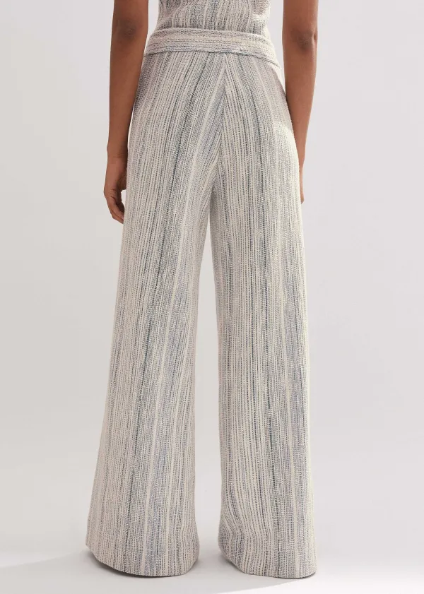 Discount ME+EM Jacquard Wide-Leg Trouser Blue/Cream