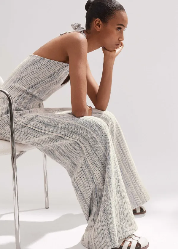 Discount ME+EM Jacquard Wide-Leg Trouser Blue/Cream