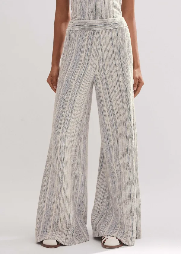 Discount ME+EM Jacquard Wide-Leg Trouser Blue/Cream