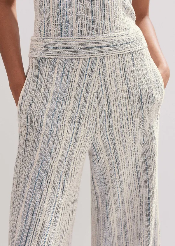 Discount ME+EM Jacquard Wide-Leg Trouser Blue/Cream