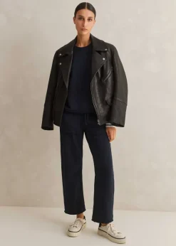 New ME+EM Jersey Engineered-Leg Jogger Navy