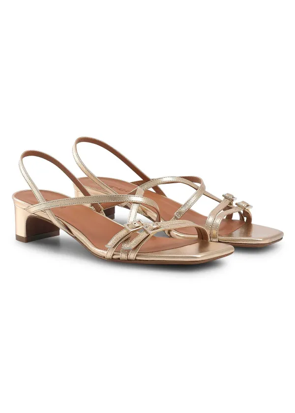 Sale ME+EM Kitten Heel Sandal Gold
