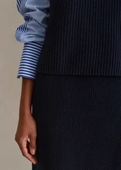 Outlet ME+EM Knitted Vest + Skirt Co-Ord Blue