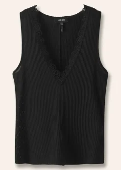 Best ME+EM Lace Trim V Neck Layering Tank Black