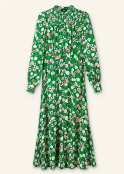 Outlet ME+EM Lantana Flower Print Drawstring Maxi Dress Green/Pink/Multi