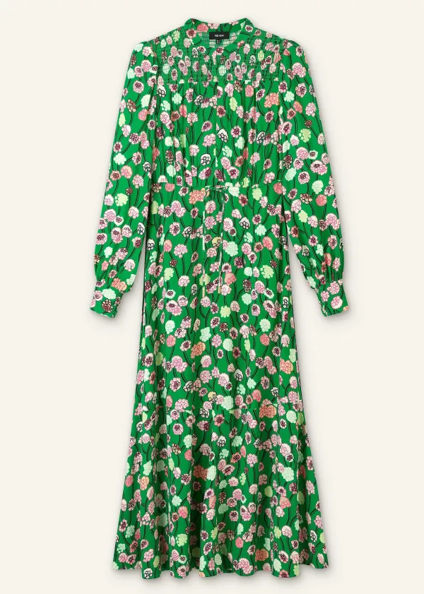 Outlet ME+EM Lantana Flower Print Drawstring Maxi Dress Green/Pink/Multi