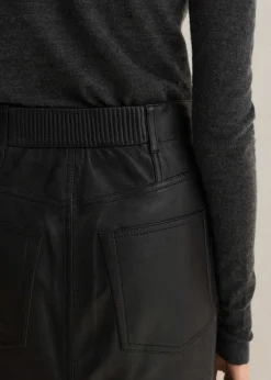 Discount ME+EM Leather Midi Skirt Black