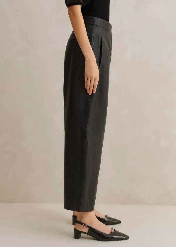 Sale ME+EM Leather Tapered Trouser Black