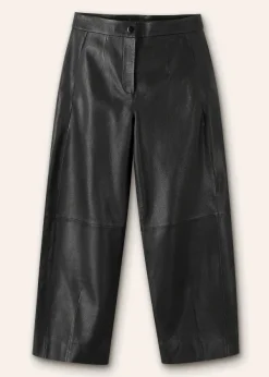 Sale ME+EM Leather Tapered Trouser Black