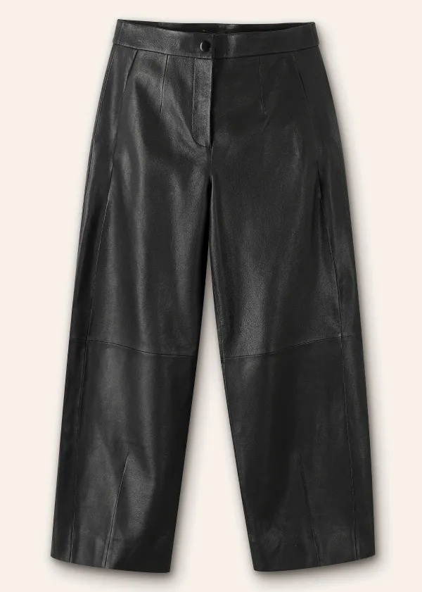 Sale ME+EM Leather Tapered Trouser Black