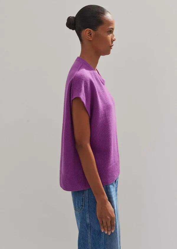 Best ME+EM Lofty Cashmere Relaxed Curved Hem Vest Summer Purple
