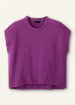 Best ME+EM Lofty Cashmere Relaxed Curved Hem Vest Summer Purple