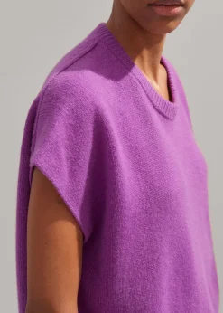 Best ME+EM Lofty Cashmere Relaxed Curved Hem Vest Summer Purple