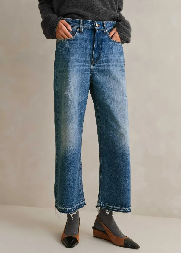 Best ME+EM Low-Rise Baggy Crop Jean Authentic Mid Wash