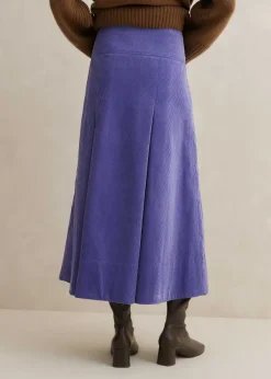 Best ME+EM Luxe Cord A-Line Midi Skirt Winter Lilac