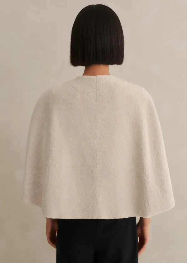 Best ME+EM Luxe Shearling Cape Neutral