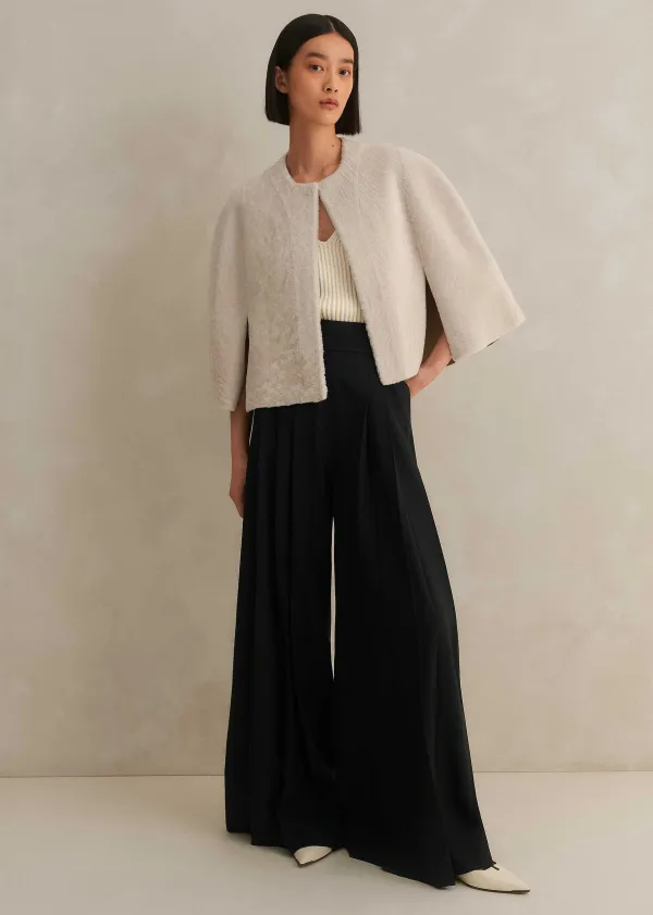 Best ME+EM Luxe Shearling Cape Neutral