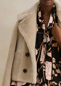 Discount ME+EM Luxe Short Shearling Coat