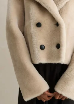 Discount ME+EM Luxe Short Shearling Coat