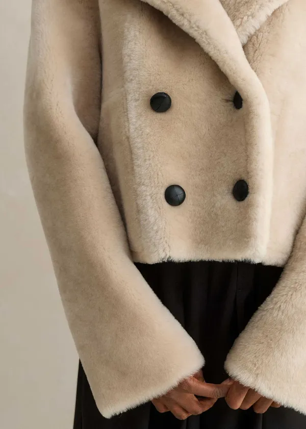 Discount ME+EM Luxe Short Shearling Coat