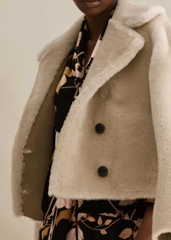 Discount ME+EM Luxe Short Shearling Coat