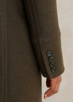 ME+EM Melange Wool Longline Coat Khaki