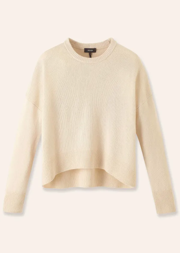 Clearance ME+EM Merino Cashmere Curved Hem Jumper + Snood Cream