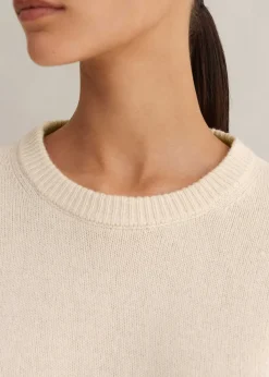 Clearance ME+EM Merino Cashmere Curved Hem Jumper + Snood Cream