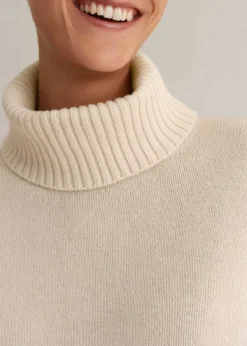 Clearance ME+EM Merino Cashmere Curved Hem Jumper + Snood Cream