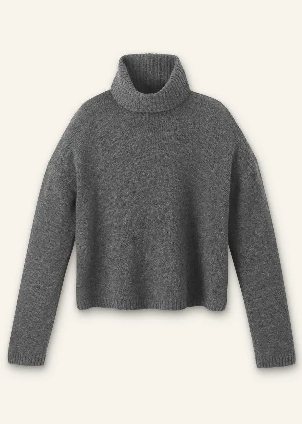 Outlet ME+EM Merino Cashmere Relaxed Crop Jumper + Snood Charcoal