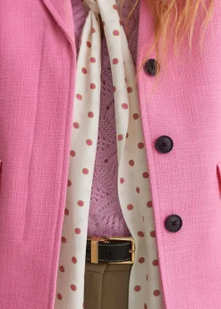Hot ME+EM Merino Cashmere Silk Lace Stitch V-Neck Vest Blossom Pink