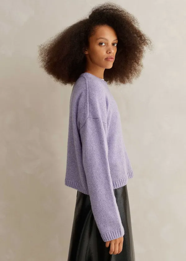 Best ME+EM Merino Cashmere Silk Relaxed Jumper + Snood Lilac Moulin