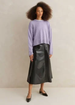 Best ME+EM Merino Cashmere Silk Relaxed Jumper + Snood Lilac Moulin