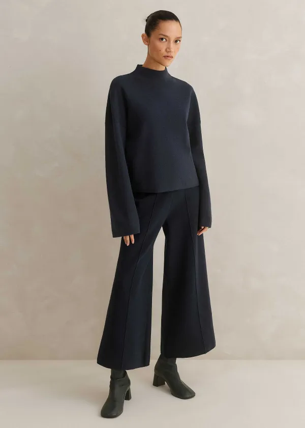 Sale ME+EM Merino Milano Knitted Trouser Dark Navy