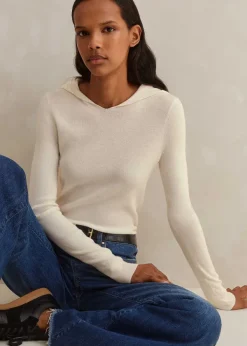 Online ME+EM Merino Stretch Rib Layering Hoody Soft White